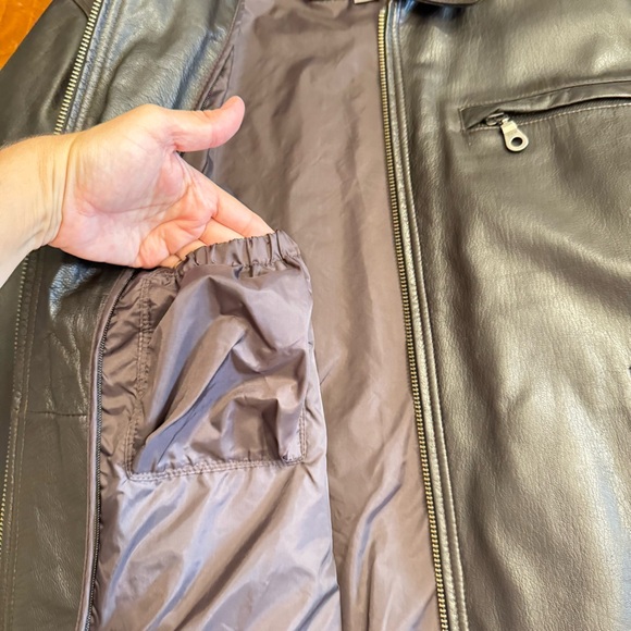 Wilsons Leather Vintage 90s Black Leather Boxy Leather Full-Zip Jacket Size L - Picture 13 of 16